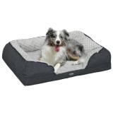 PawHut Pat pentru C&acirc;ini cu Pernă Detașabilă Lavabilă și Bază Antiderapantă, 90x69x21 cm, Gri Cărbune | Aosom Romania