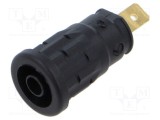 Conector banană 4mm soclu 24A 1kV negru Hirschmann T&amp;M