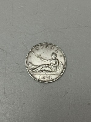 MONEDA ARGINT 900 - 5 PESETAS - 1870 - Provisional Government - Spania - 25g ! foto