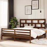 Cumpara ieftin Cadru de pat, maro miere, 200x200 cm, lemn masiv de pin
