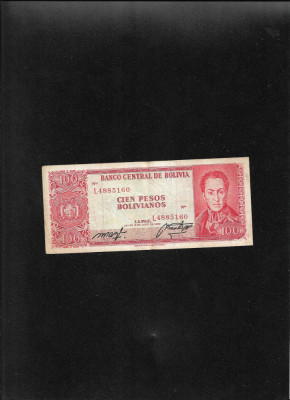 Bolivia 100 pesos bolivianos 1962 seria4885160 foto