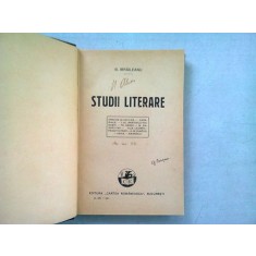 STUDII LITERARE - G. IBRAILEANU