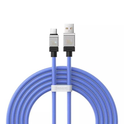 Cablu de date usb la tip-c incarcare super rapida pd100w, 2m baseus coolplay, blue foto