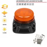 Cumpara ieftin Girofar LED Stroboscopic cu Alarma Sonora 97 dB, Lumina Portocalie, 14.5W, 9 Moduri, E-Mark E9, ECE R65, IP67, 12-24V