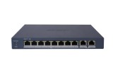 Switch PoE Hikvision DS-3E1510P-EI M(B): 8 Gigabit PoE port,2 Gigabit RJ45 port, 8 porturi PoE maxim 30W, buget PoE 80W, tensiune alimentare 54VDC, 1.