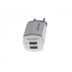 Incarcator retea Dual USB Retorz RT-58 Alcatel Pop C9 7047D Alb foto