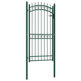 Cumpara ieftin Poarta de gard cu tepuse, verde, 100x200 cm, otel