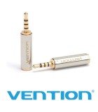 Adaptor Jack 2.5 mm 4 pin tata - Jack 3.5 mm 4 pini mama metal aurit, Vention