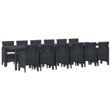 vidaXL Set de masă pentru grădină 13 pcs Antracit Ratan Polt 3378776