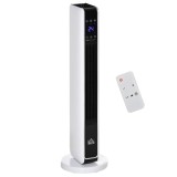 HOMCOM &Icirc;ncălzitor Electric Ceramic 2200W, 3 Moduri, Telecomanda, Oscilatie 65&deg;, Panou LED, Alb