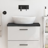 vidaXL Blat de baie, gri &icirc;nchis, 60x30x(2-4) cm, lemn masiv tratat