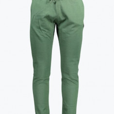 Pantaloni sport barbati cu talie elasitica din bumbac cu logo brodat verde M, Verde, M INTL, M (Z200: SIZE(3XSL → 5XL))