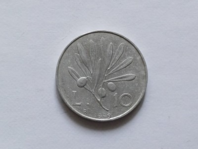 Italia -10 lira 1949 foto
