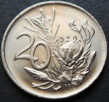 Moneda 20 CENTI - AFRICA de SUD, anul 1984 *cod 3130 A = A.UNC