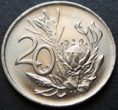 Moneda 20 CENTI - AFRICA de SUD, anul 1984 *cod 3130 A = A.UNC foto