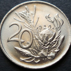 Moneda 20 CENTI - AFRICA de SUD, anul 1984 *cod 3130 A = A.UNC