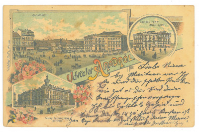 1858 - ARAD, Litho, Romania - old postcard - used - 1899 foto