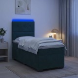 Cumpara ieftin Pat boxspring cu saltea Verde inchis 90 x 200 cm Catifea