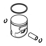 Piston complet drujba 40.5mm - compatibil Stihl MS 212 GOLF