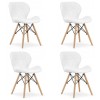 Set 4 scaune stil scandinav, Artool, Lago, piele ecologica, lemn, alb, 47x38x73 cm, Leobert