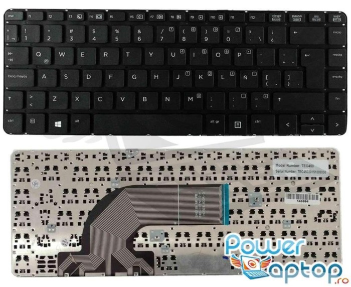 Tastatura HP Neagra ProBook 445 G2 layout UK fara rama enter mare
