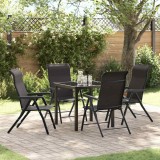 vidaXL Set de masă pentru grădină 5 pcs Negru de cafea Rattan poli