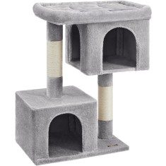 FEANDREA Ansamblu de joaca pisici, tip copac, culcus, 2 ascunzatoare, 68x48x101 cm, gri Household NewTrend