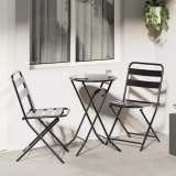 Set Bistro Pliabil cu 3 Piese din Oțel Antracit