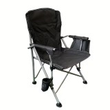 Scaun pliabil pentru camping, portabil, negru, usor de transportat