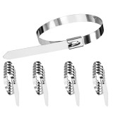 Cumpara ieftin Set 20 bride metalice inox 200 mm, coliere autoblocante din otel inoxidabil pentru fixarea cablurilor, furtunurilor si conductelor, rezistente la rugi