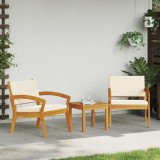 Set Bistro 3 Piese cu Perne - Lemn Solid de Acacia