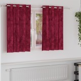 VidaXL Draperii din catifea Vin roșu Poliester 140 x 140 cm Draperie