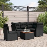Cumpara ieftin Gossi set mobilier de gradina cu perne, 6 piese, negru, poliratan