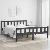 VidaXL Cadru de pat, gri, 120x200 cm, lemn masiv