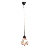 Cumpara ieftin Lustra din fier maro si sticla Tiffany BK 18x15x115 cm
