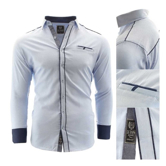 Camasa pentru barbati, bleu, Slim fit, casual, cu guler - Tropea Camasa pentru barbati, bleu, Slim fit, casual, cu guler - Tropea
