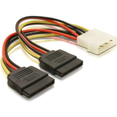 Adaptor alimentare molex (ide)- 2 x SATA, cablu 15cm, multiplicator s-ata