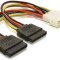 Adaptor alimentare molex (ide)- 2 x SATA, cablu 15cm, multiplicator s-ata
