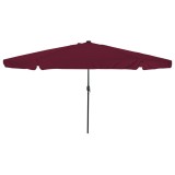 VidaXL Umbrelă de grădină cu LED-uri, &oslash;395x245 cm, roșu bordo