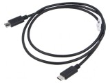 Cablu USB 2.0 USB C, 1m, aurit, negru, PVC