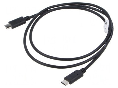 Cablu USB 2.0 USB C, 1m, aurit, negru, PVC foto