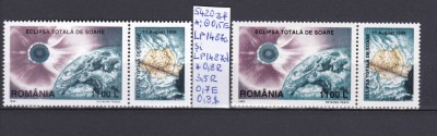 1999 Eclip.Tot.DeSoare h. norm Calarsi si h. Cromo fluor. LP1487a si LP1487d MNH foto