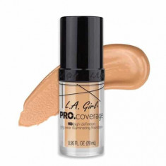 Fond de ten rezistent L.A. Girl Pro Coverage HD Illuminating Foundation, 28ml - 642 Fair