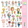 Stickere Metalice Tinyly Djeco, 160 buc, 4-7 ani, Abtibilduri decorative, Joc creativ, Fete, Decoratiuni, Luciu Fermecator, Eco-friendly