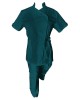 Costum Medical Pe Stil, Turcoaz Inchis cu Elastan, Model Andreea - 4XL, XS