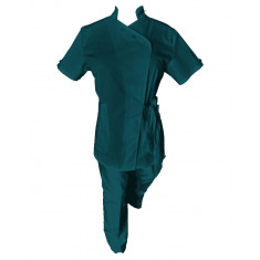 Costum Medical Pe Stil, Turcoaz Inchis cu Elastan, Model Andreea - L, L