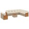 Set canapele de gradina cu perne, 11 piese, bej, poliratan
