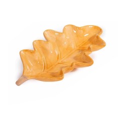 Tava decorativa ceramica maro Frunza 22,5 x 13 x 3,5 H