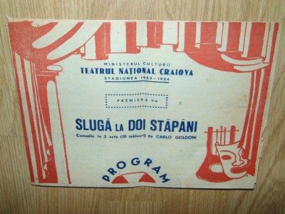 PROGRAM TEATRUL NATIONAL CRAIOVA SESIUNEA 1953-1954 foto