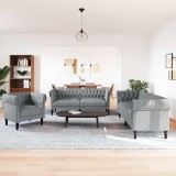 Set de canapea 3 pcs Gri deschis țesătură